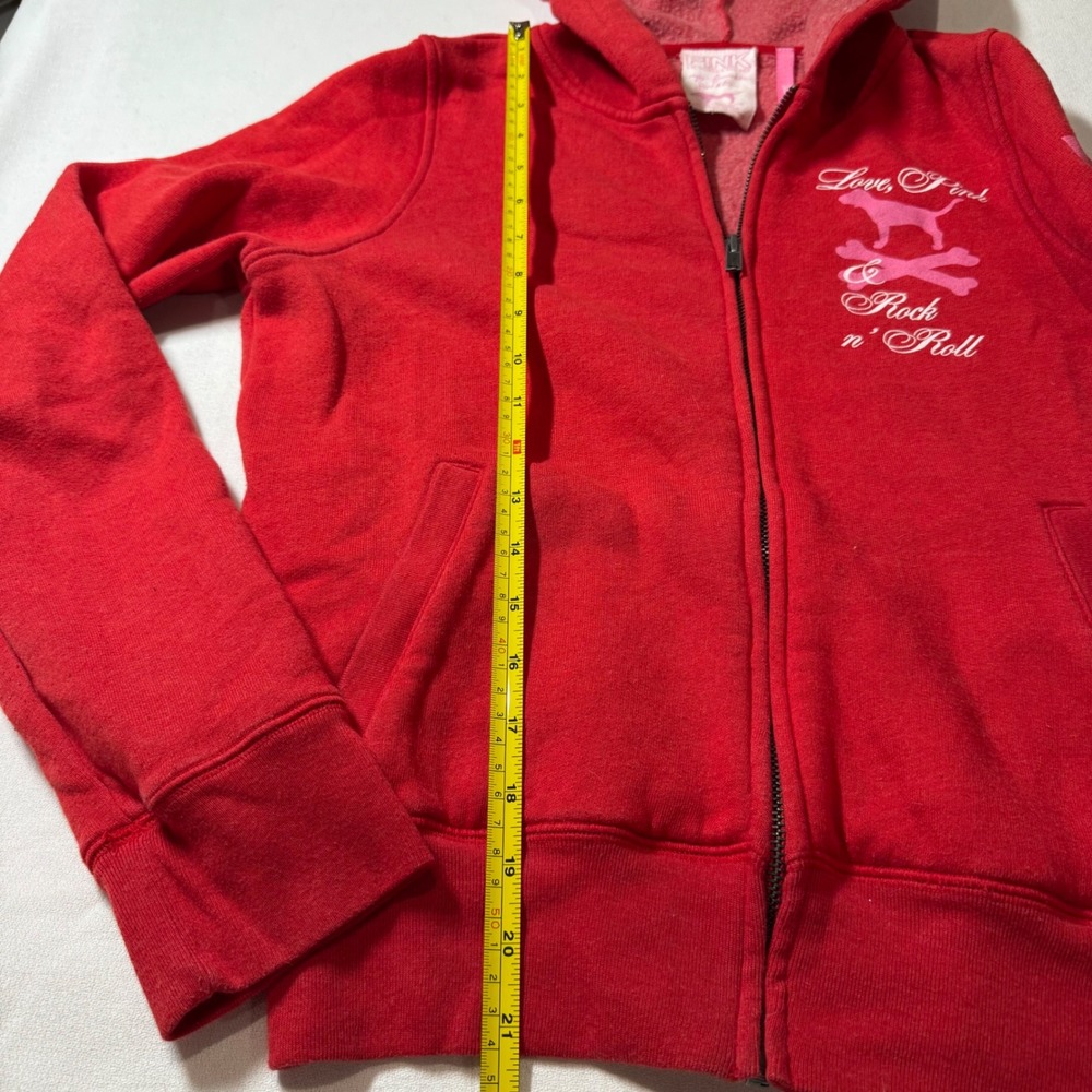 Y2K Vtg RARE Victoria's Secret PINK Love Pink & Rock n' Roll 86 Tour Hoodie Sz S - Picture 6 of 10